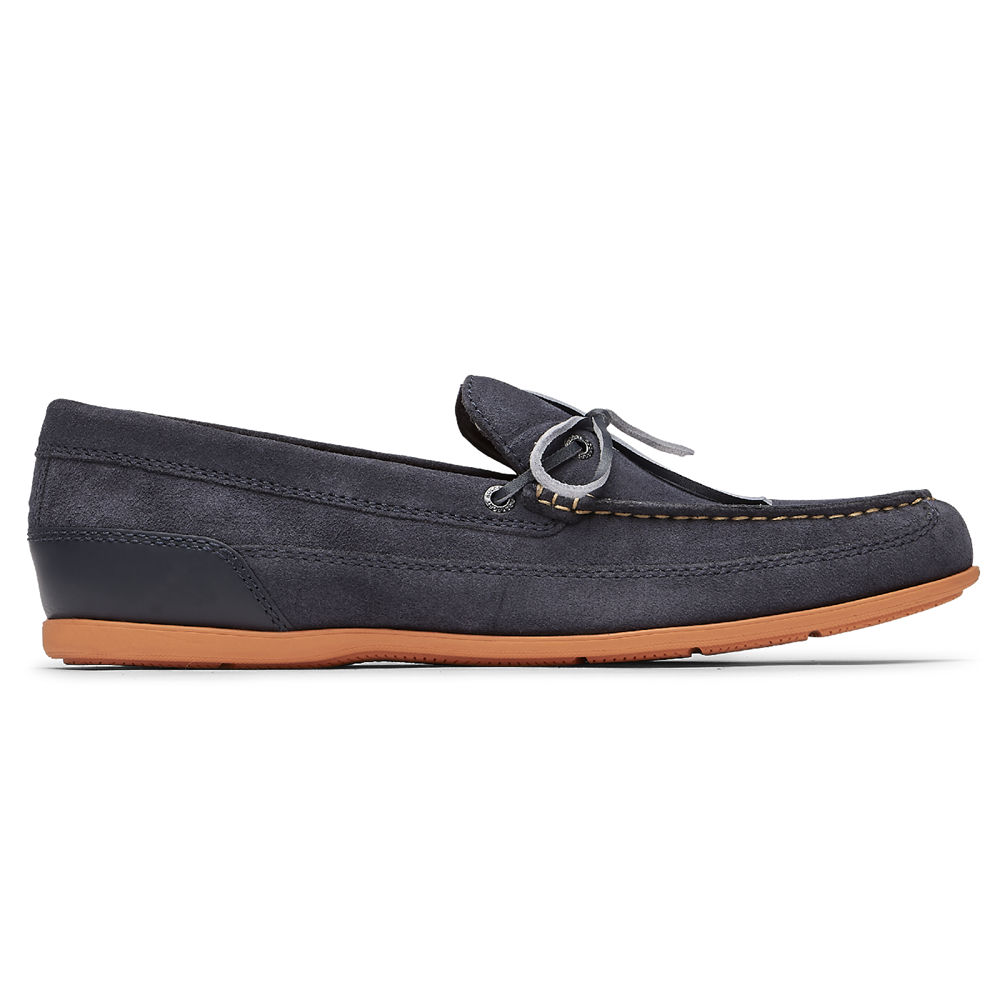 Rockport Mens Loafers Navy - Malcom Tie - UK 649-CFQMDZ